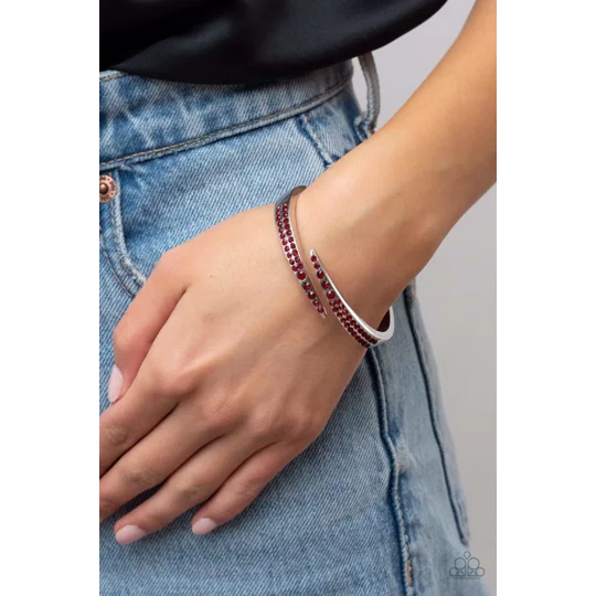 Runway inspired- Sideswiping Shimmer - Red