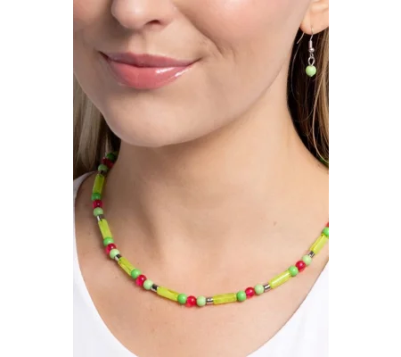 Stylish Necklace-Beaded Beginner - Green
