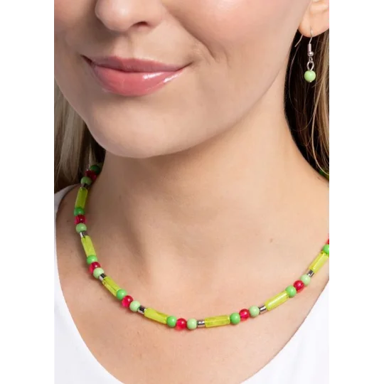 Stylish Necklace-Beaded Beginner - Green