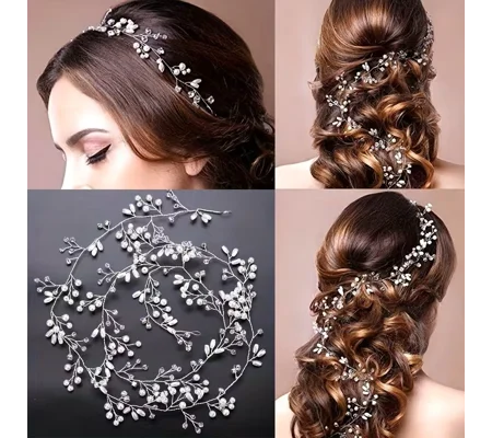 Faux Pearl Braided Hairband- White