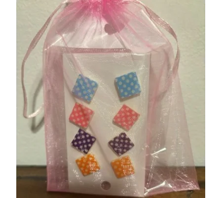Colorful White Polka Dots