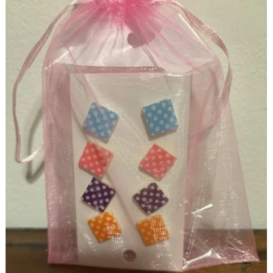 Colorful White Polka Dots