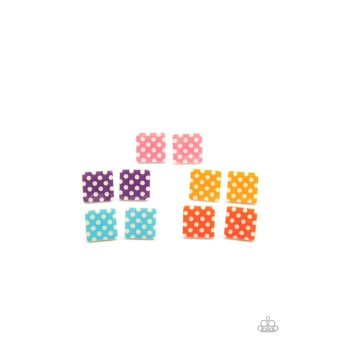 Colorful White Polka Dots