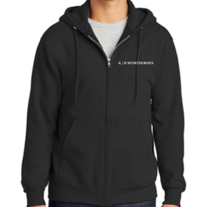 Jet Black Adult Zip Up Hoodie
