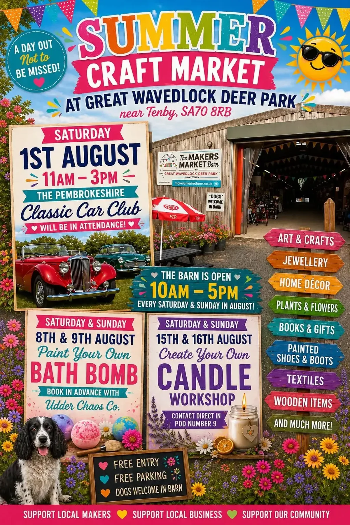 Classic Car Show at The Makers Market Barn, Saturday 1st August 2026