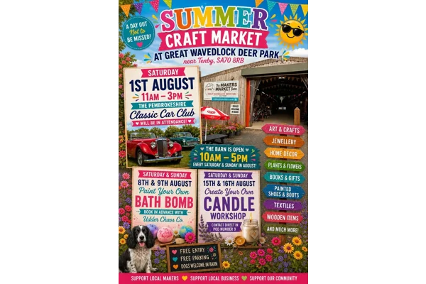 Classic Car Show at The Makers Market Barn, Saturday 1st August 2026