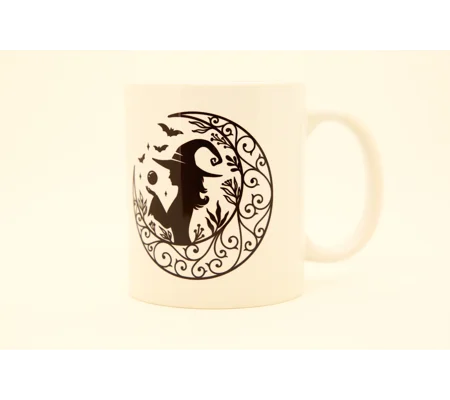 Ceramic Mug - Witch and Moon Design