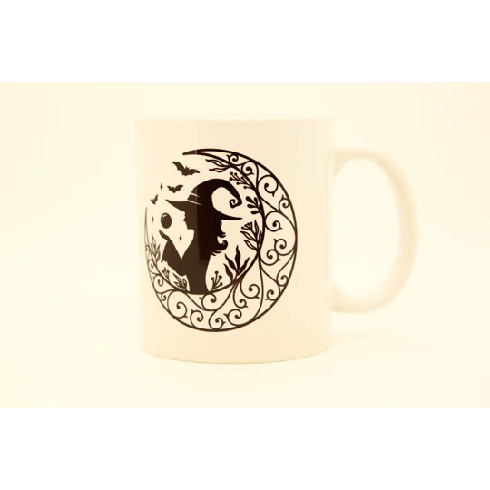 Ceramic Mug - Witch and Moon Design
