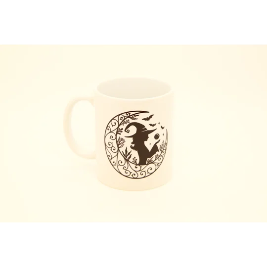 Ceramic Mug - Witch and Moon Design