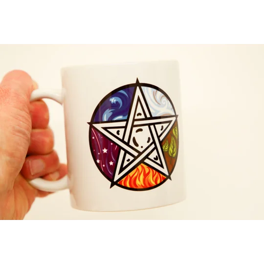 Ceramic Mug - Colourful Pentagram Design