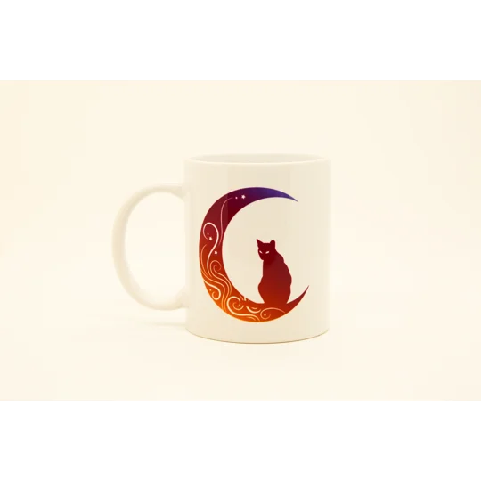 Moon and Cat Mug