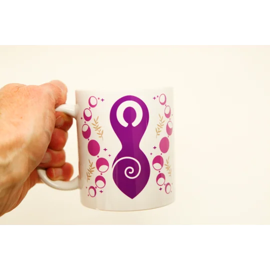Triple Goddess With Moon Phase Printed Ceramic Mug