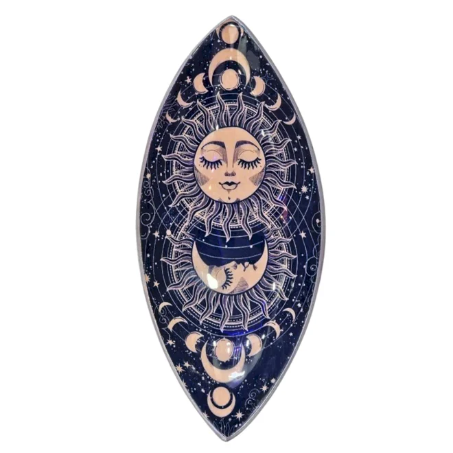 product Image for Enamel Incense Bowl, Aluminium - Pink Sun & Moon