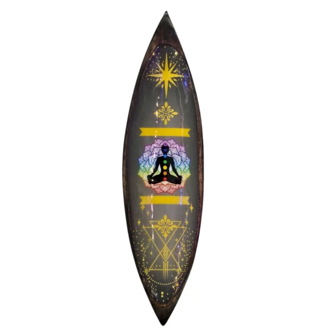 Additional Image for Chakra - Enamel Mango Wood Incense Holder