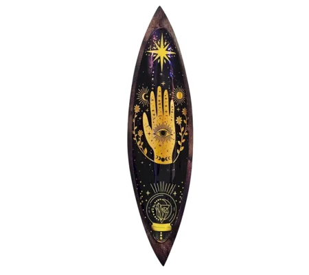 Hamsa - Enamel and Mango Wood Incense Holder