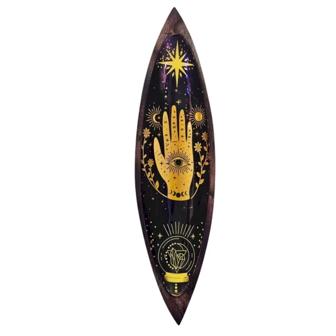 Additional Image for Hamsa - Enamel and Mango Wood Incense Holder