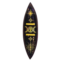 Triple Moon - Enamel Mango Wood Incense Holder