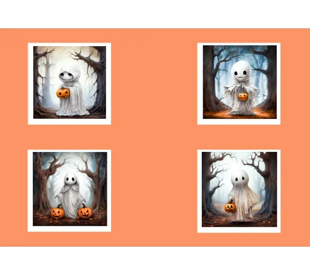 Ghosts and Pumpkins Printed Halloween Cards