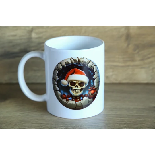Ceramic Christmas Mug With Christmas Skeleton Graphic