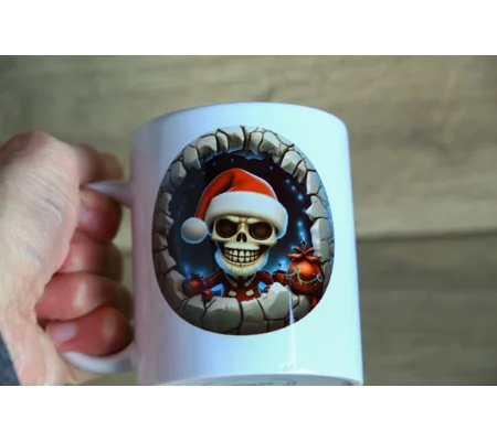 Ceramic Christmas Mug With Christmas Skeleton Graphic