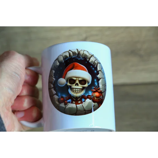 Ceramic Christmas Mug With Christmas Skeleton Graphic