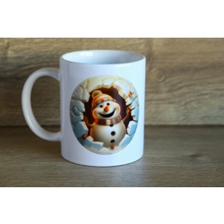 Printed Christmas Snowman Breakthrough Ceramic Mug