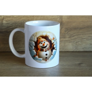 Printed Christmas Snowman Breakthrough Ceramic Mug