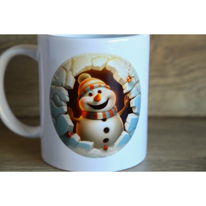 Additional Image for Printed Christmas Snowman Breakthrough Ceramic Mug