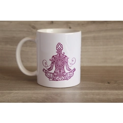 Printed Ceramic Mug With Yoga Design