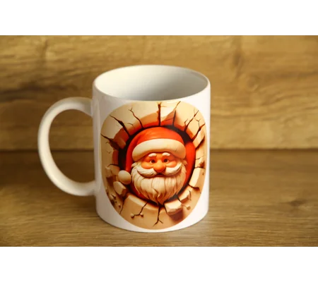 Printed Christmas Santa Breakthrough Ceramic Mug
