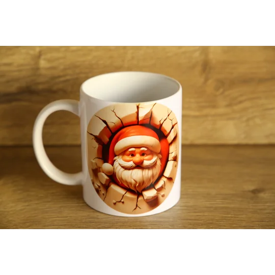 Printed Christmas Santa Breakthrough Ceramic Mug