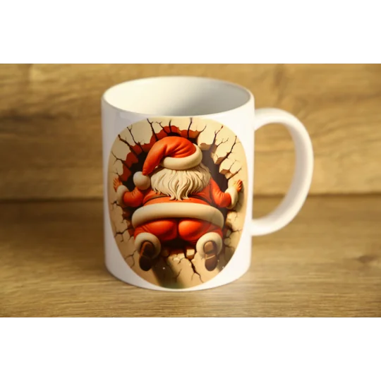 Printed Christmas Santa Breakthrough Ceramic Mug