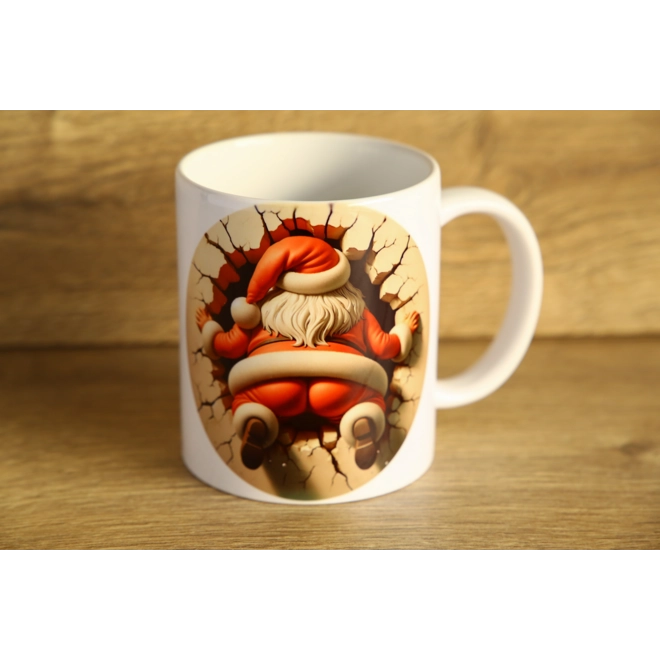 Additional Image for Printed Christmas Santa Breakthrough Ceramic Mug