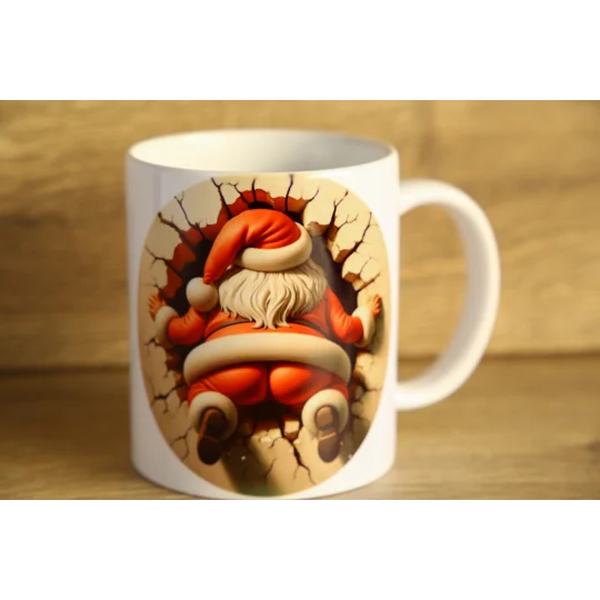 Printed Christmas Santa Breakthrough Ceramic Mug