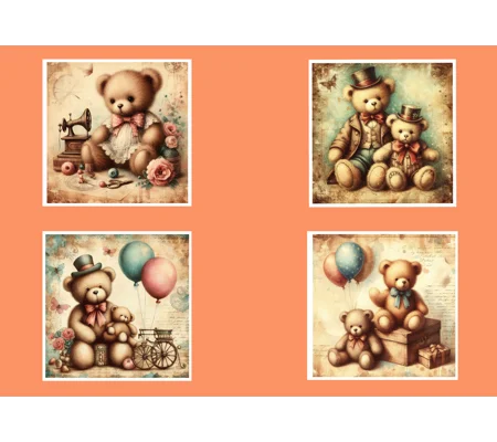 Teddies Greeting Cards - Pack of 4.