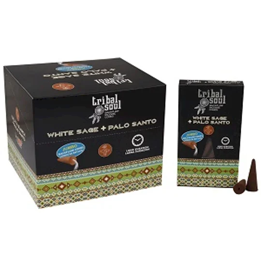 Tribal Soul Backflow Incense - White Sage and Palo Santo