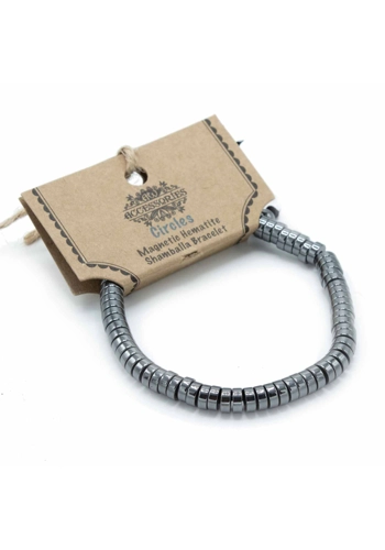 Magnetic Hematite Shamballa Bracelet - Circles