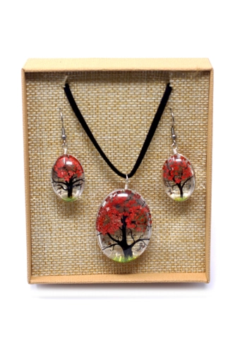 Pressed Flowers - Tree of Life set - Coral