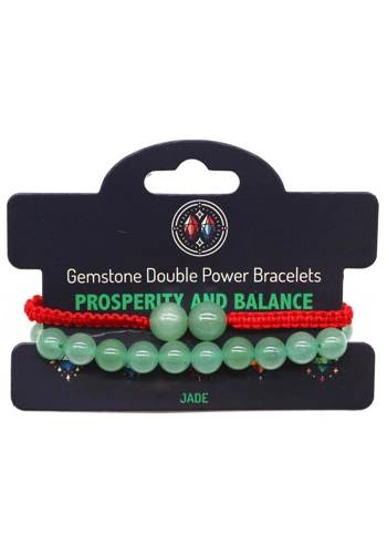 Gemstone Double Power Bracelets- Jade