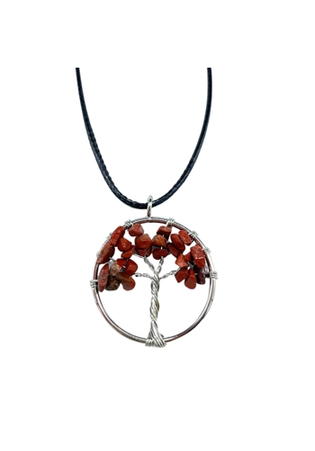 Tree of Life Pendant - Red Jasper