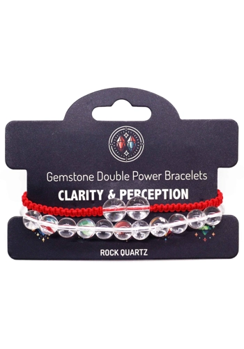 Gemstone Double Power Bracelets- Rock Quartz