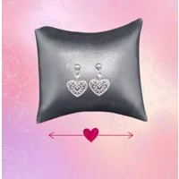 Hollow Filigree Heart Studded Ear..