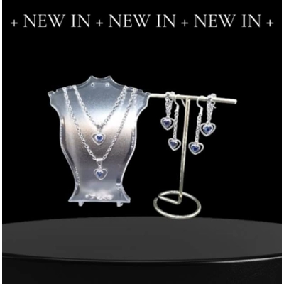 Eternity Heart Sapphire Cable Chain Parure