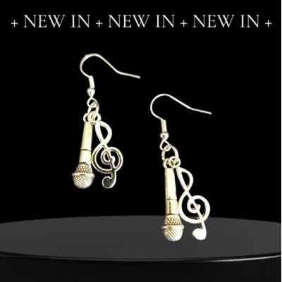Microphone & Treble Clef Earrings