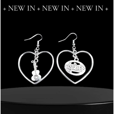 Paracho Guitar and Musical Bar Earrings Paracho Guitar and Musical Bar Earrings