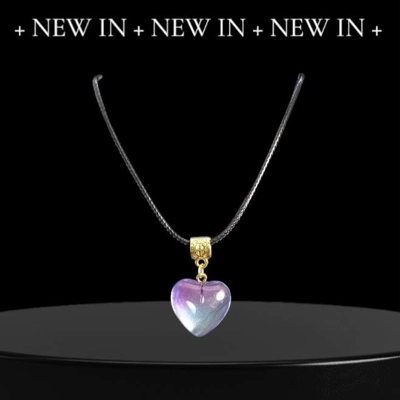 Purple Gradient Heart Stone Necklace Purple Gradient Heart Stone Necklace