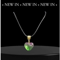 Green Gradient Heart Stone Necklace