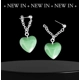 Jade Heart Stone Earrings - Silver Jade Heart Stone Earrings - Silver