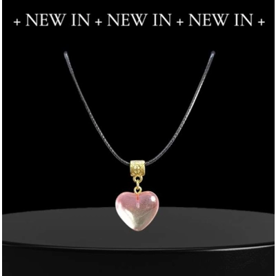 Rose Gradient Heart Stone Necklace Rose Gradient Heart Stone Necklace