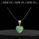 Jade Heart Stone Necklace - Gold